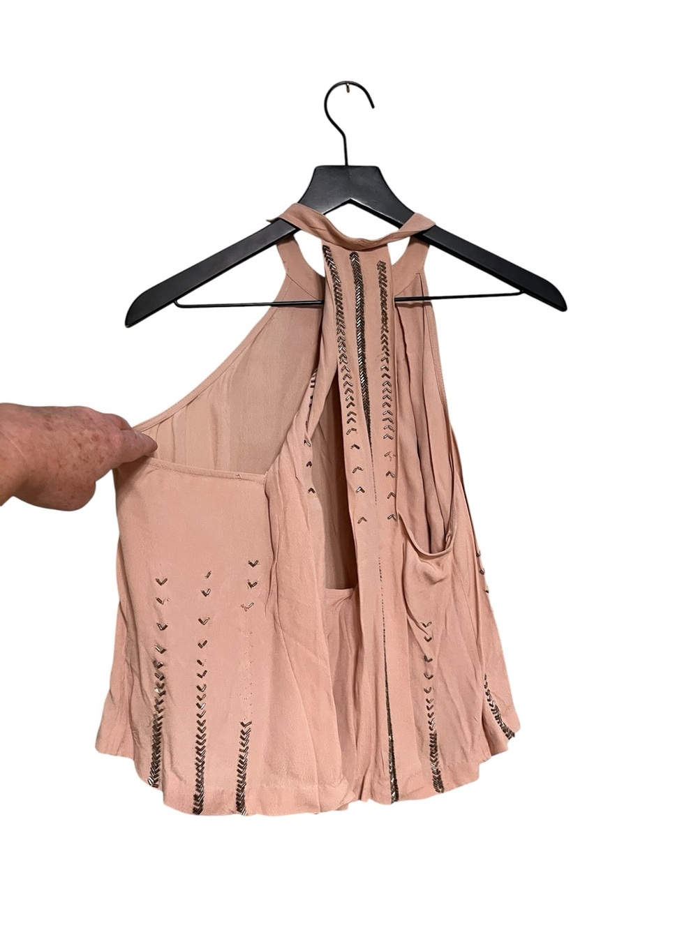 Free People shimmer and shine beaded blouse size small - Picture 7 of 16